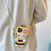 3D Hello Kitty Bee Case with Lanyard for iPhone